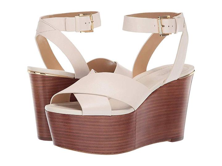 Michael Michael Kors Abbottt Mid Wedge (light Cream) Women's Shoes