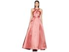 Ml Monique Lhuillier Cross Front Satin Gown (blush Pink) Women's Dress