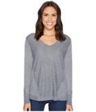 Nydj Double V-neck Sweater (charcoal Heather) Women's Sweater