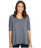 Mod-o-doc Heavier Slub Jersey Swingy Elbow Sleeve V-neck Tee (falcon) Women's T Shirt