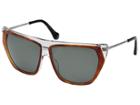 Balenciaga Ba0105 (light Havana On Crystal Front/black Temple Tip/light Ruthenium/g) Fashion Sunglasses