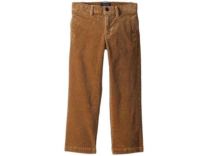Polo Ralph Lauren Kids Slim Fit Stretch Corduroy Pants (little Kids) (dark Beige) Boy's Casual Pants