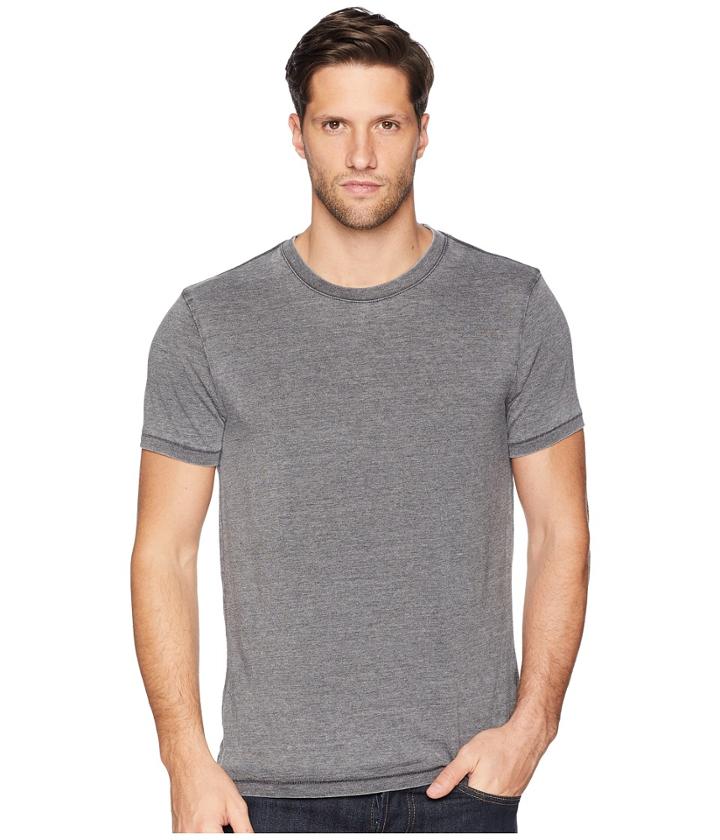 Lucky Brand Venice Burnout Crew Neck Tee (jet Black) Men's Clothing