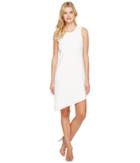 Calvin Klein A-line Dress With Asymmetrical Hem (white) Women's Dress