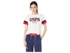 U.s. Polo Assn. Graphic Crop Tee (fresh White) Women's T Shirt