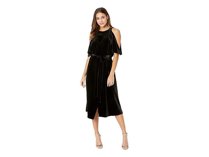Bishop + Young Gal Velvet Midi Dress (black) Women's Dress