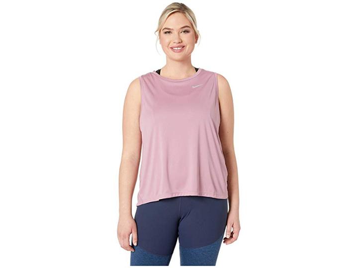 Nike Dry Miler Tank (size 1x-3x) (plum Dust/reflective Silver) Women's Clothing