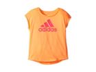 Adidas Kids Graphic Tee (toddler/little Kids) (bright Orange) Girl's T Shirt