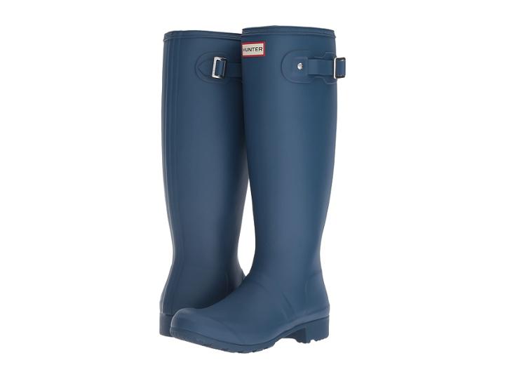Hunter Original Tour Packable Rain Boot (dark Earth Blue) Women's Rain Boots