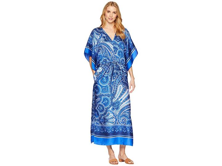 Lauren Ralph Lauren Paisley Georgette Maxi Dress (blue Multi) Women's Dress