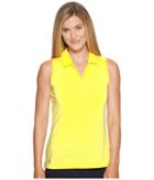 Adidas Golf Tonal Stripe Sleeveless Polo (equipment Yellow) Women's Clothing