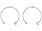 Steve Madden Open Front Hoop Earrings (silver) Earring