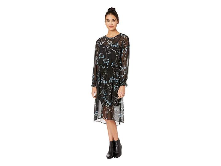 Kensie Frosted Blooms Dress Ksdk8317 (black Combo) Women's Dress