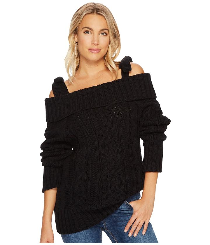 J.o.a. Cold Shoulder Sweater (black) Women's Sweater