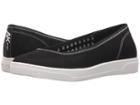 Anne Klein Overthetop (black/black/white Fabric) Women's Flat Shoes