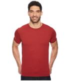 Prana Prana(r) Crew Tee (crimson Heather) Men's Short Sleeve Pullover