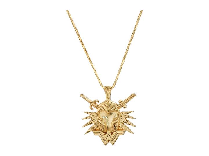 Alex And Ani Wonder Woman Helmet 29 Necklace (rafaelian Gold) Necklace