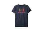 Under Armour Kids Threadborne Tech Short Sleeve Q2 (big Kids) (stealth Gray/stealth Gray Medium Heather/glow Orange) Boy's T Shirt