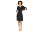 Mod-o-doc Cotton Modal Spandex Jersey Tied Sleeve Cold Shoulder Dress (black) Women's Dress