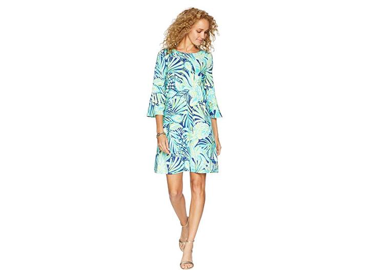 Lilly Pulitzer Ophelia Dress (bright Navy Party Like A Flock Star) Women's Dress