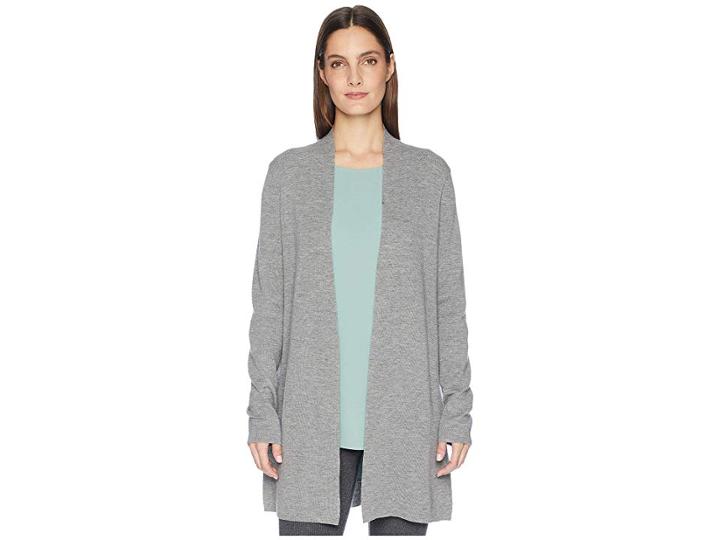 Eileen Fisher Ultrafine Merino Straight Long Cardigan (moon) Women's Sweater
