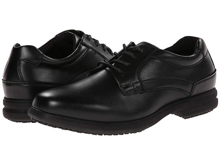 Nunn Bush Sherman Slip Resistant Plain Toe Oxford (black) Men's Lace Up Casual Shoes