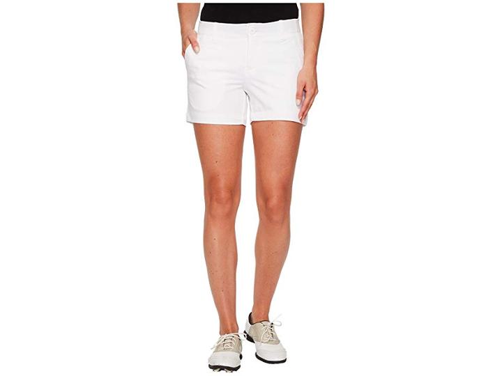 Under Armour Golf Links Shorty 4 (white/true Gray Heather/white) Women's Shorts