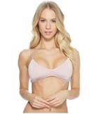 The Bikini Lab Solid Strappy Bralette Bikini Top (blush) Women's Swimwear