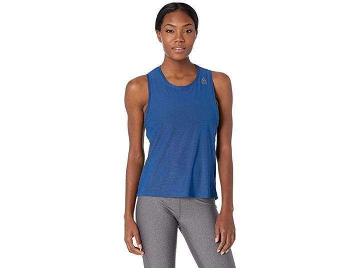 Reebok Crossfit Jacquard Tank Top (bunker Blue) Women's Clothing