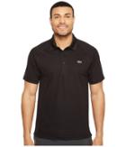 Lacoste Sport Short Sleeve Ultra Dry Raglan Sleeve Polo (black) Men's Short Sleeve Pullover
