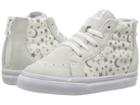 Vans Kids Sk8 Hi-zip (toddler) ((star Glitter) White) Girls Shoes