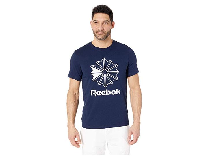Reebok Classics Big Logo Tee (collegiate Navy) Men's Clothing