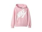 Nike Kids Futura Fleece Pullover Hoodie (little Kids) (pink Heather) Girl's Sweatshirt