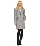 Calvin Klein Wool Coat With Button Closure (light Grey) Women's Coat