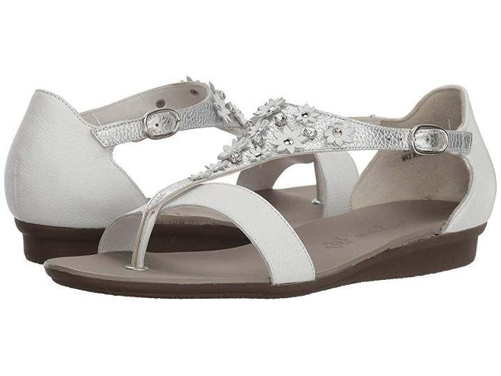Paul Green Sival Sandal (white Silver Leather) Women's Dress Sandals