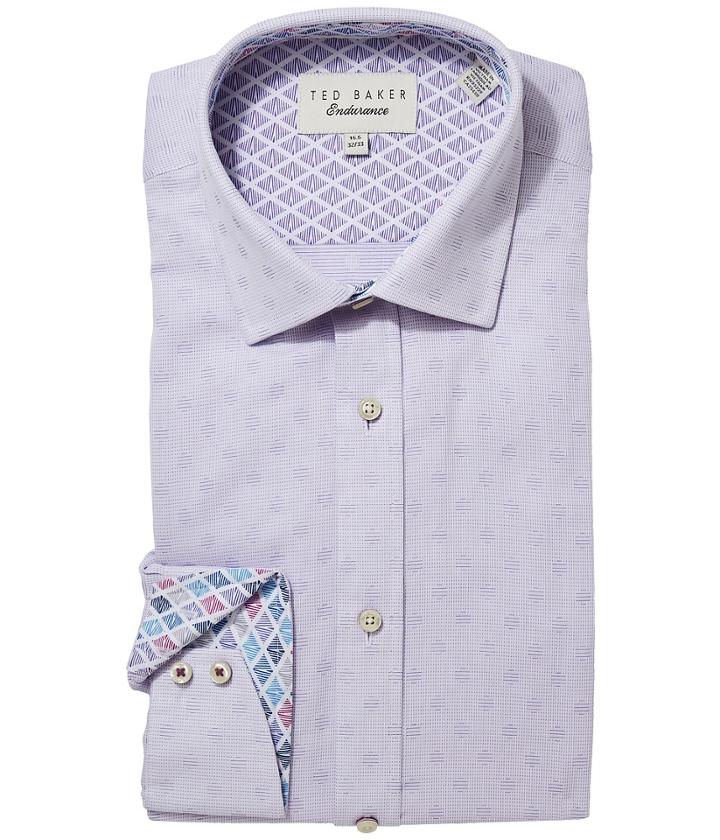 Ted Baker Racking Endurance Dress Shirt (purple) Men's Clothing
