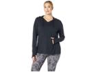Aventura Clothing Plus Size Zahara Solid Hoodie (black) Women's Sweatshirt