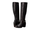 Frye Malorie Knotted Tall (black Polished Stonewash) Cowboy Boots