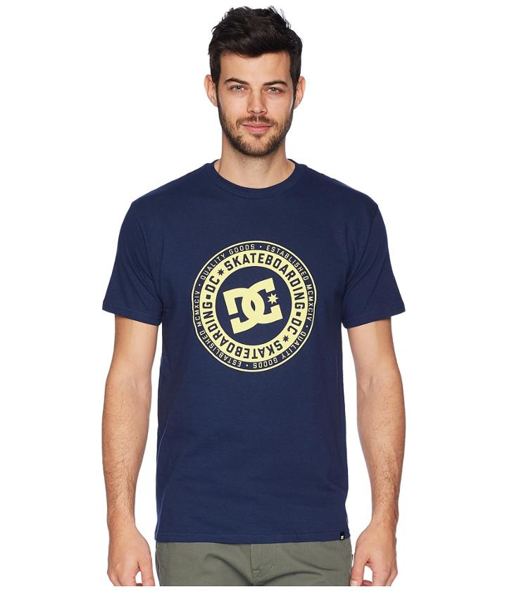 Dc Letterstress Short Sleeve Tee (sodalite Blue) Men's Short Sleeve Pullover