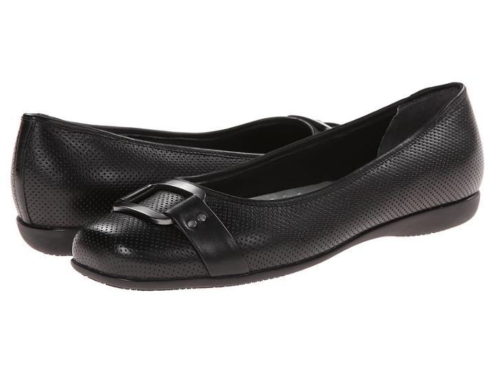 Trotters Sizzle (black Soft Perf Leather) Women's Dress Flat Shoes