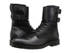 Frye Officer Cuff Boot (black Smooth Pull Up/waxed Vintage Leather) Men's Lace-up Boots