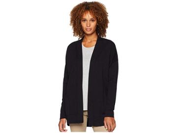 Mod-o-doc Cotton Modal Fleece Drop Shoulder Cardigan (black) Women's Sweater