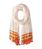 Michael Michael Kors Windowpane Printed Oblong With Tassels (orange) Scarves