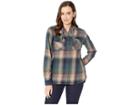 Carhartt Beartooth Hooded Flannel Shirt (elm) Women's Long Sleeve Button Up