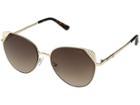 Guess Gf6056 (shiny Gold/brown Gradient Lens) Fashion Sunglasses