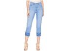 Lauren Ralph Lauren Embroidered Straight Crop Jeans (indigo Mosaic Wash) Women's Jeans
