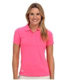 Adidas Golf Solid Jersey Polo '14 (solar Pink) Women's Short Sleeve Knit