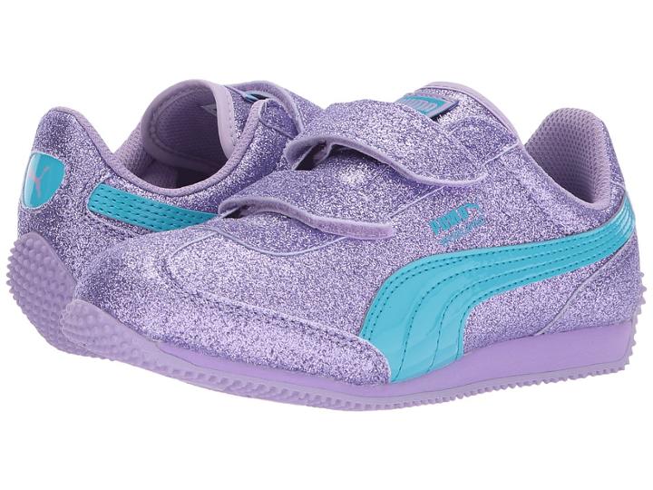 Puma Kids Whirlwind Glitz V (little Kid) (purple Rose/blue Atoll) Girls Shoes