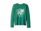 Life Is Good Kids Don't Moose With Me Crusher Long Sleeve T-shirt (little Kids/big Kids) (forest Green) Boy's T Shirt