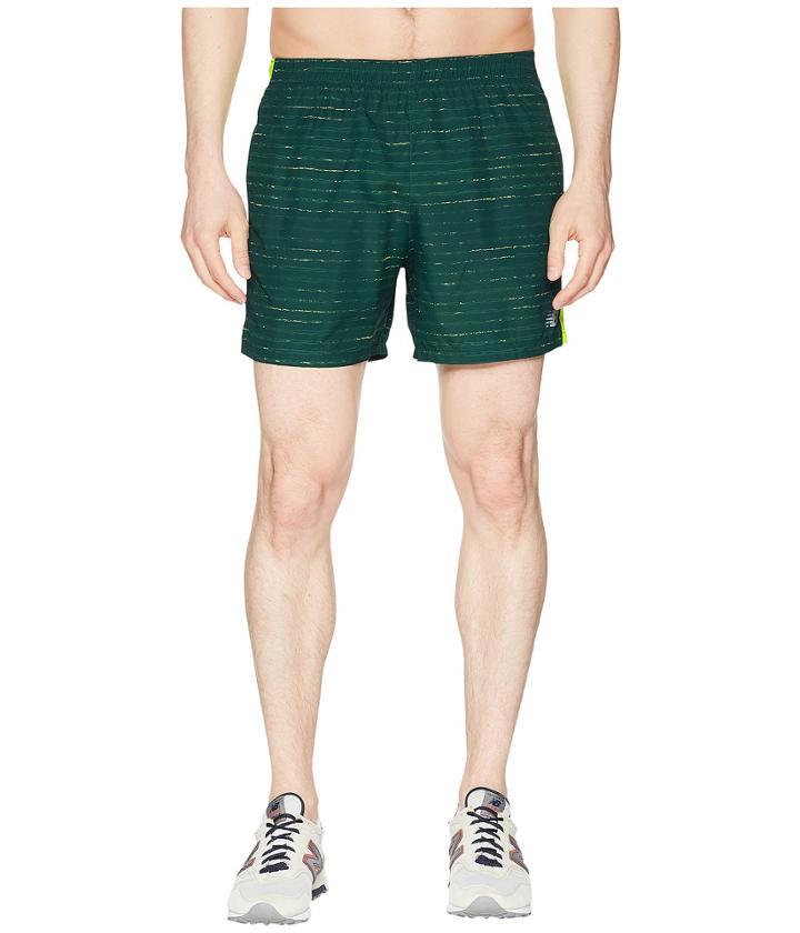 New Balance Printed Accelerate 5 Shorts (north Sea/hi-lite) Men's Shorts